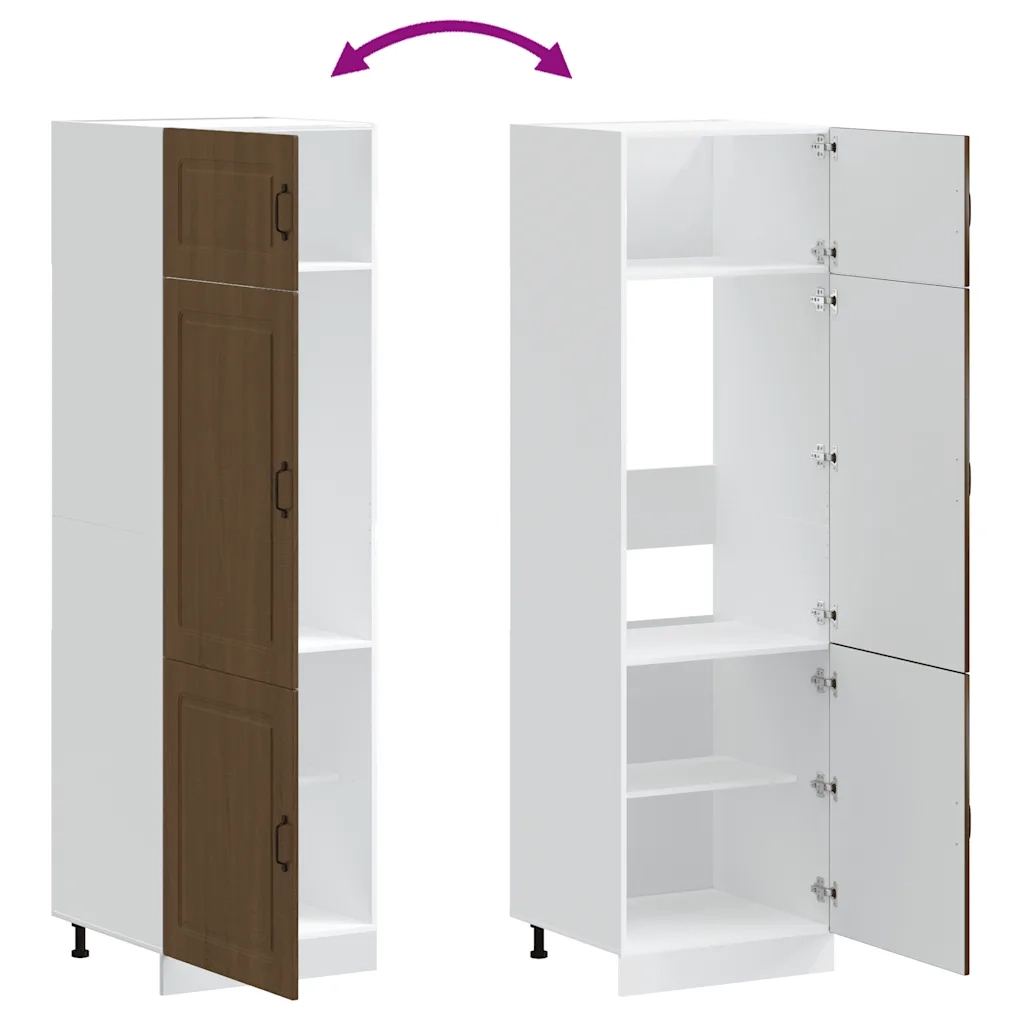 Armadio da Cucina Kalmar Rovere Marrone in Legno Multistrato 853634