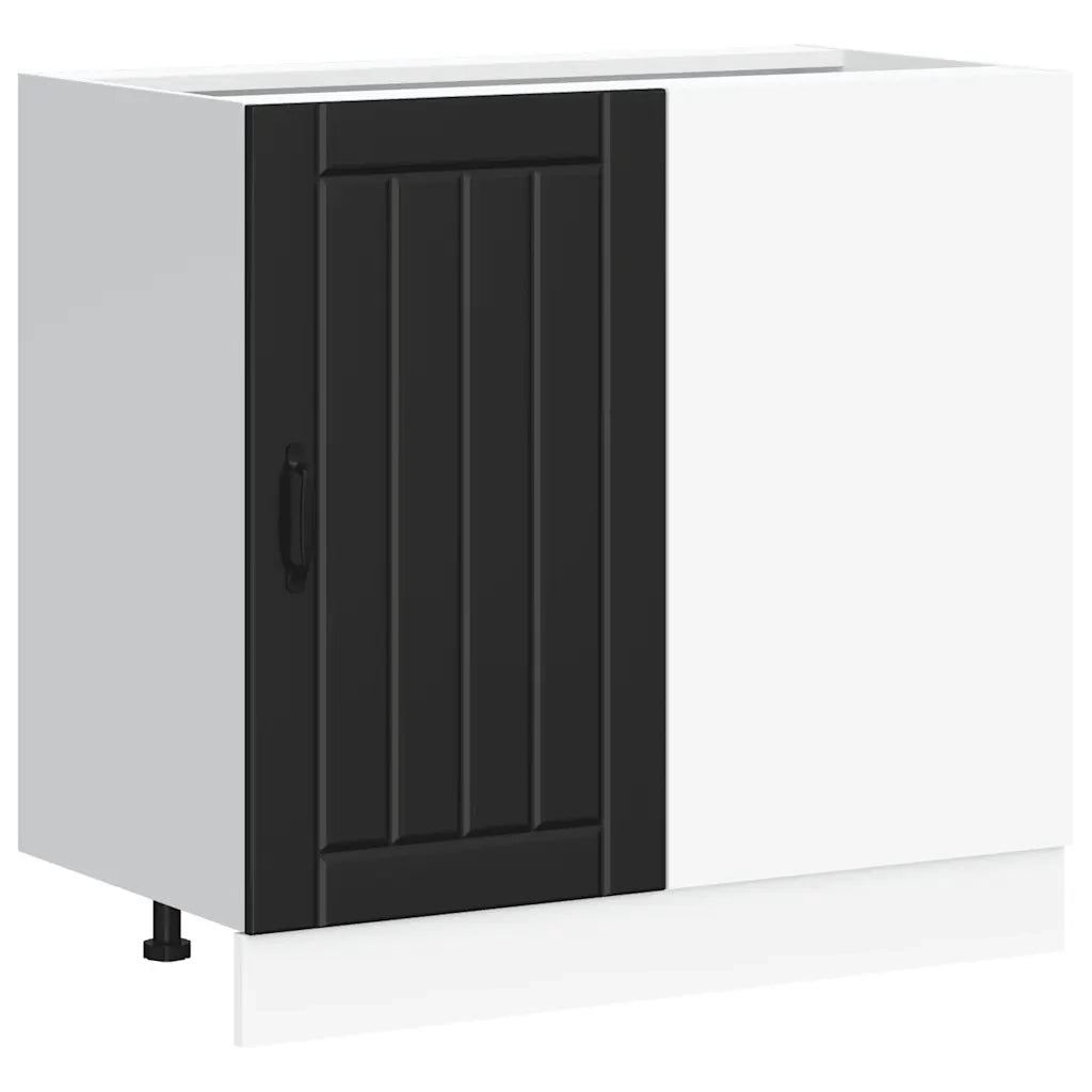 Mobiletto da cucina-Armadio da cucina "Lucca" Nero in legno ingegnerizzato 438878
