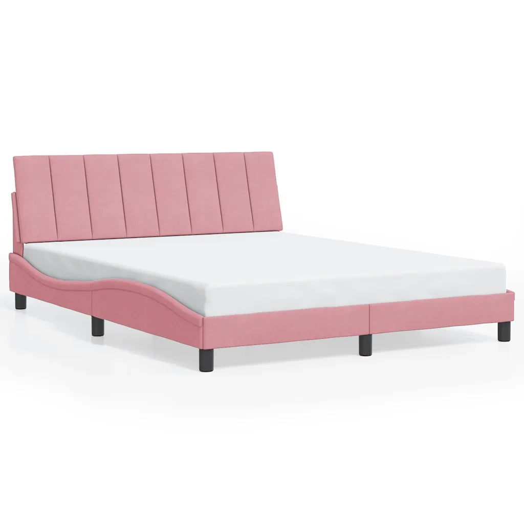 Giroletto con Testiera Rosa 160x200 cm in Velluto