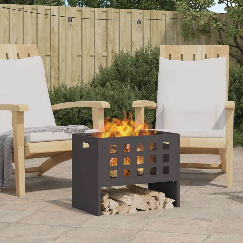 Focolare Retangolare Nero 50x30x40 cm Acciaio