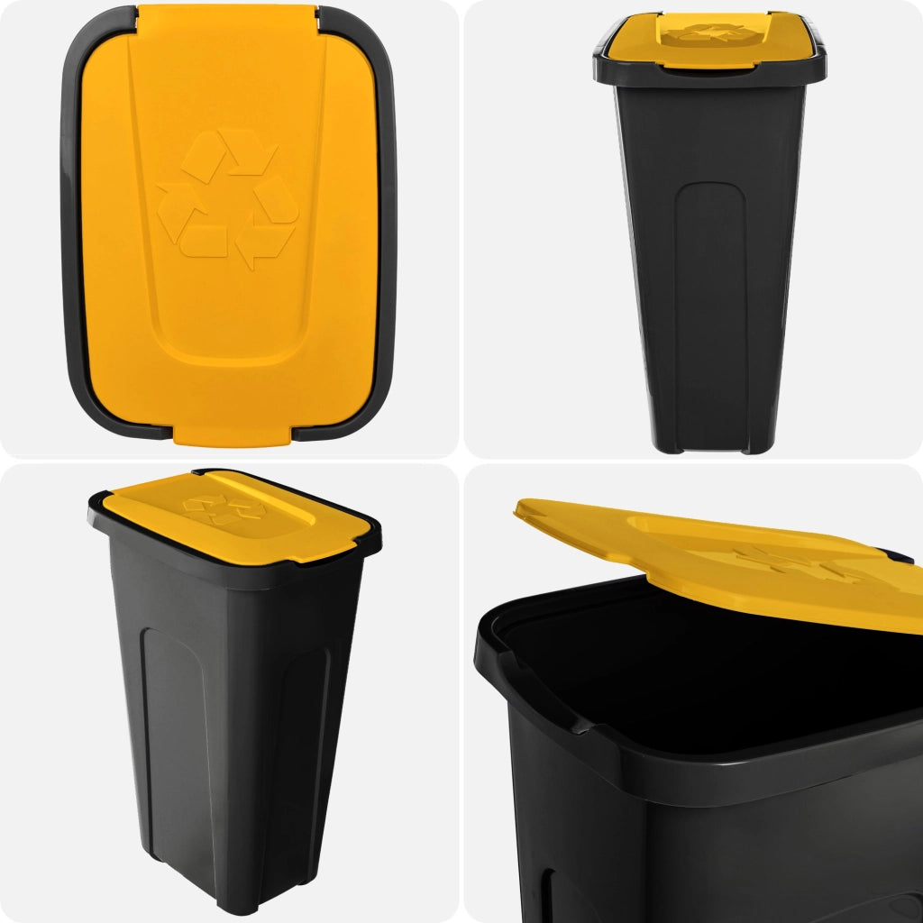 Cestino per rifiuti KADAX da 30 litri, contenitore per la raccolta differenziata con coperchio.