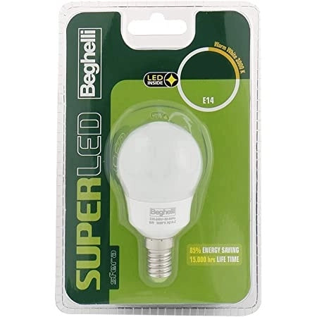 Beghelli LAMPADA LED SFERA E14 5W 3000K SUPERLED