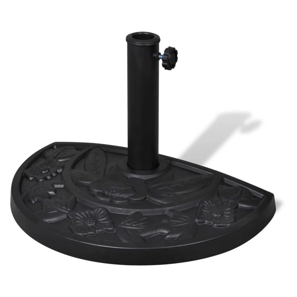Base per ombrellone semicircolare in resina diametro 38 e 48 mm 9 kg nero 2202079