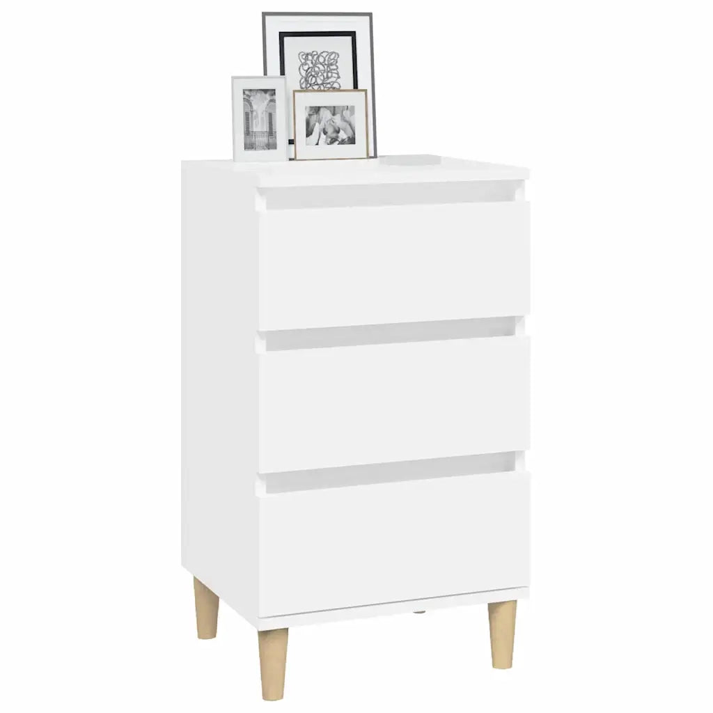 Comodino Bianco 40x35x70 cm in Legno Multistrato 819660