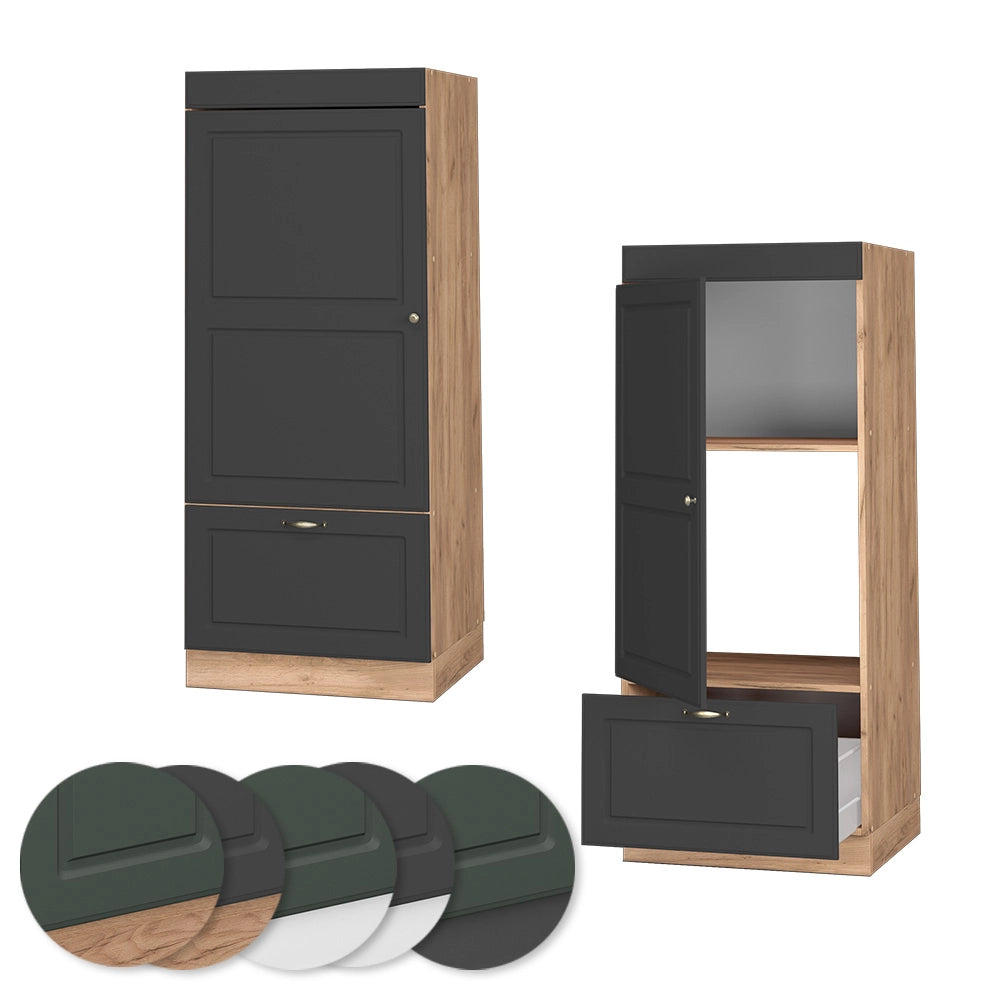 Mobile cucina microonde Fame-Line Antracite-oro/Rovere dorato 60 cm Vicco