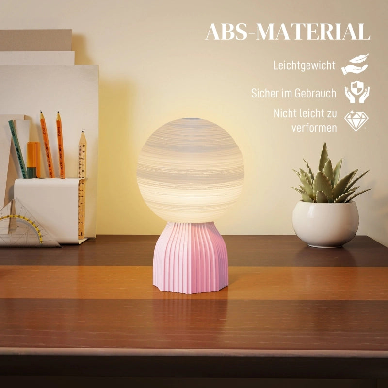 Set di lampade da tavolo dal design planetario, 3 colori, USB, plastica, bianco