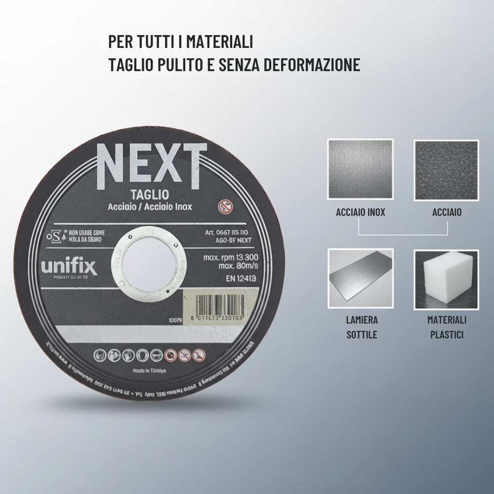 Mola da taglio next per acciaio materiali plastici lamiere sottili *** misura Ø 230 x 1,9 x 22 mm, confezione 1