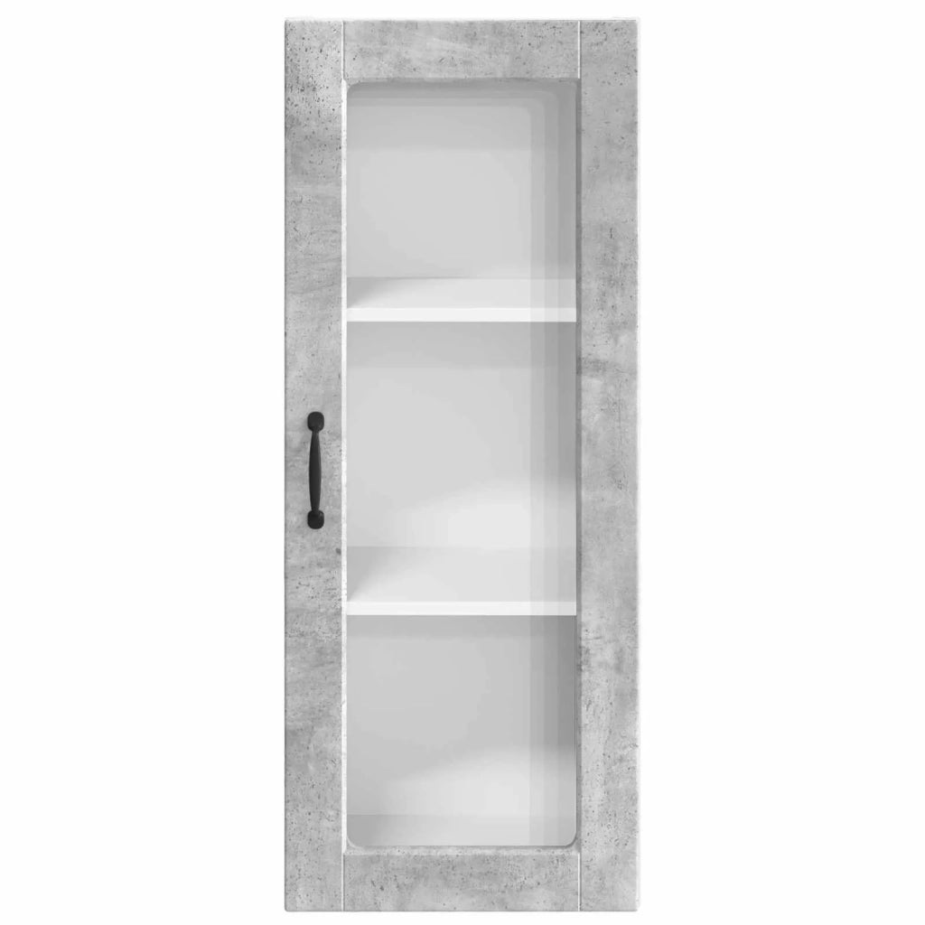 Pensile da cucina | Mobile in vetro da parete PORTO Grigio cemento 40 x 31 x 100 cm