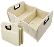 Organizzatore di bagagliaio pieghevole, organizzatore di bagagliaio robusto con scomparti, contenitore di stoccaggio per l'auto, adatto per SUV e sedan. 32*23*47CM, Bianco