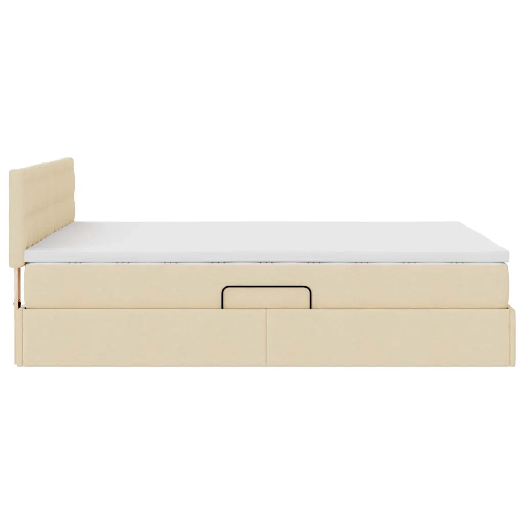 Letto con contenitore e materasso Crema 140 x 200 cm