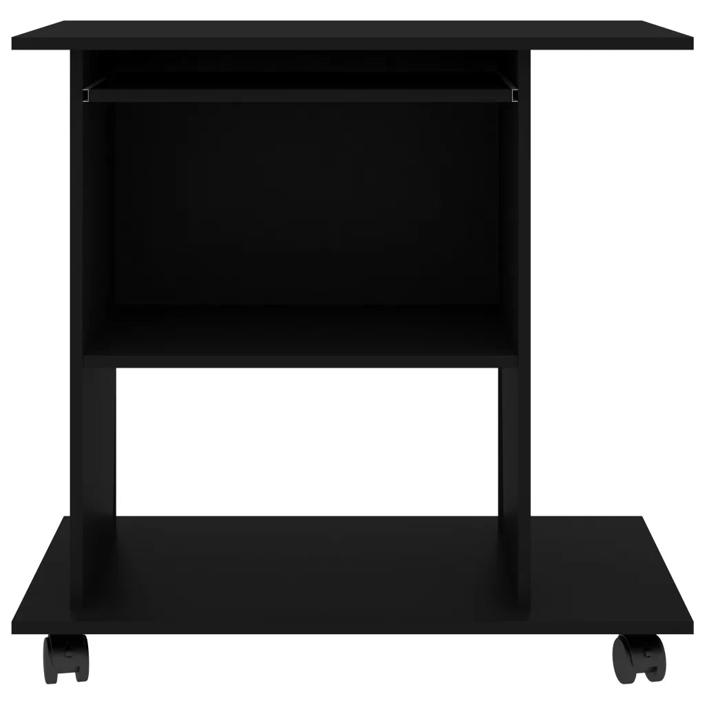 Scrivania da Computer Nera 80x50x75 cm in Legno Multistrato 802895