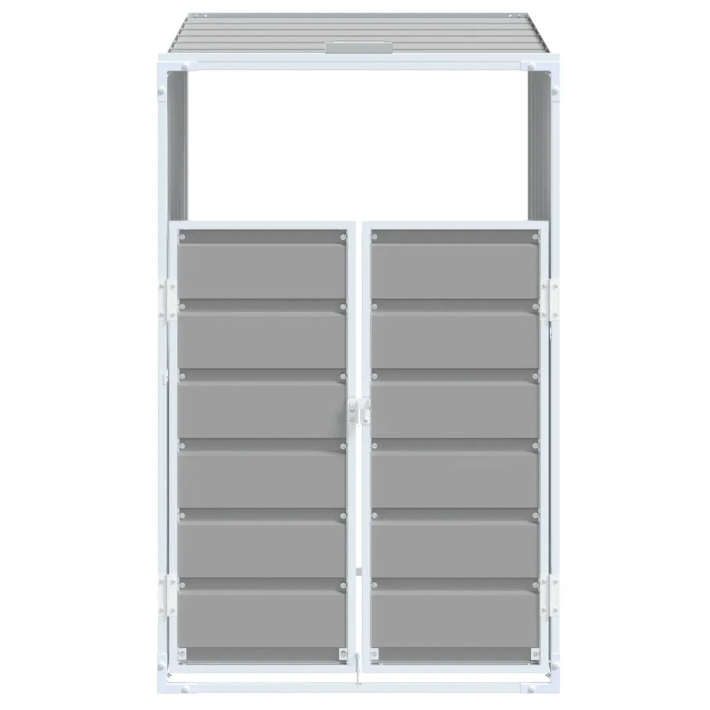 Copribidone con Ruote Bidone Singolo Grigio 72x81x115cm Acciaio