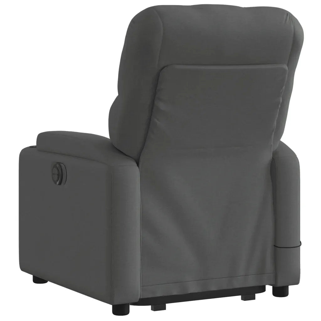 Poltrona Alzapersona Massaggi Reclinabile Grigio Scuro Tessuto