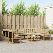 Set di divani da esterno 10 pz Bianco e Beige 3389895