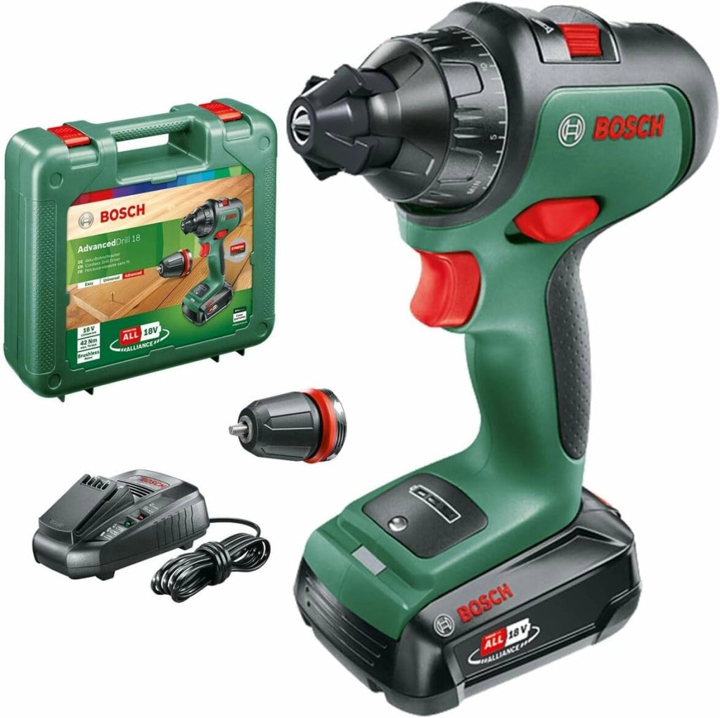 Bosch Trapano avvitatore a batteria UniversalDrill 18V-60 (2 batterie da 2,0 Ah, sistema 18 Volt, in valigetta)