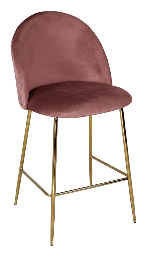 Sgabello cucina imbottito, sgabello alto in velluto rosso mattone - Nicole - SG36NIG