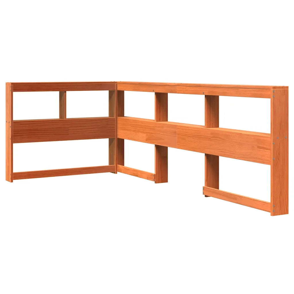 Letto Libreria senza Materasso Marrone Cera 90x190 cm in Pino 3324405
