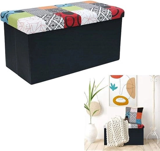 Cassa con coperchio, poltrona pieghevole per testata, imbottita, spaziale, 78 x 15,5 x 40,2 cm