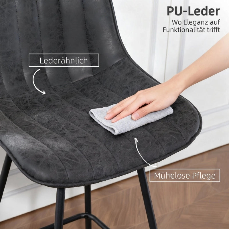 SGABELLO Set da 2 pezzi girevole Nero con schienale