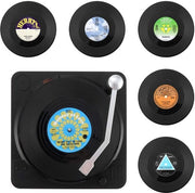 Ottiche per Disco in Vinile, 6 pezzi, Supporti per Piatti, Supporti per Bicchieri per Bar, Tavola, Glaciere con Alloggiamento (Verde)