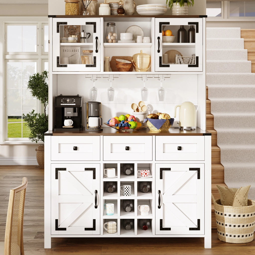 ARMADIO ALTO da cucina 120x40x170 cm bianco MDF e vetro con LED