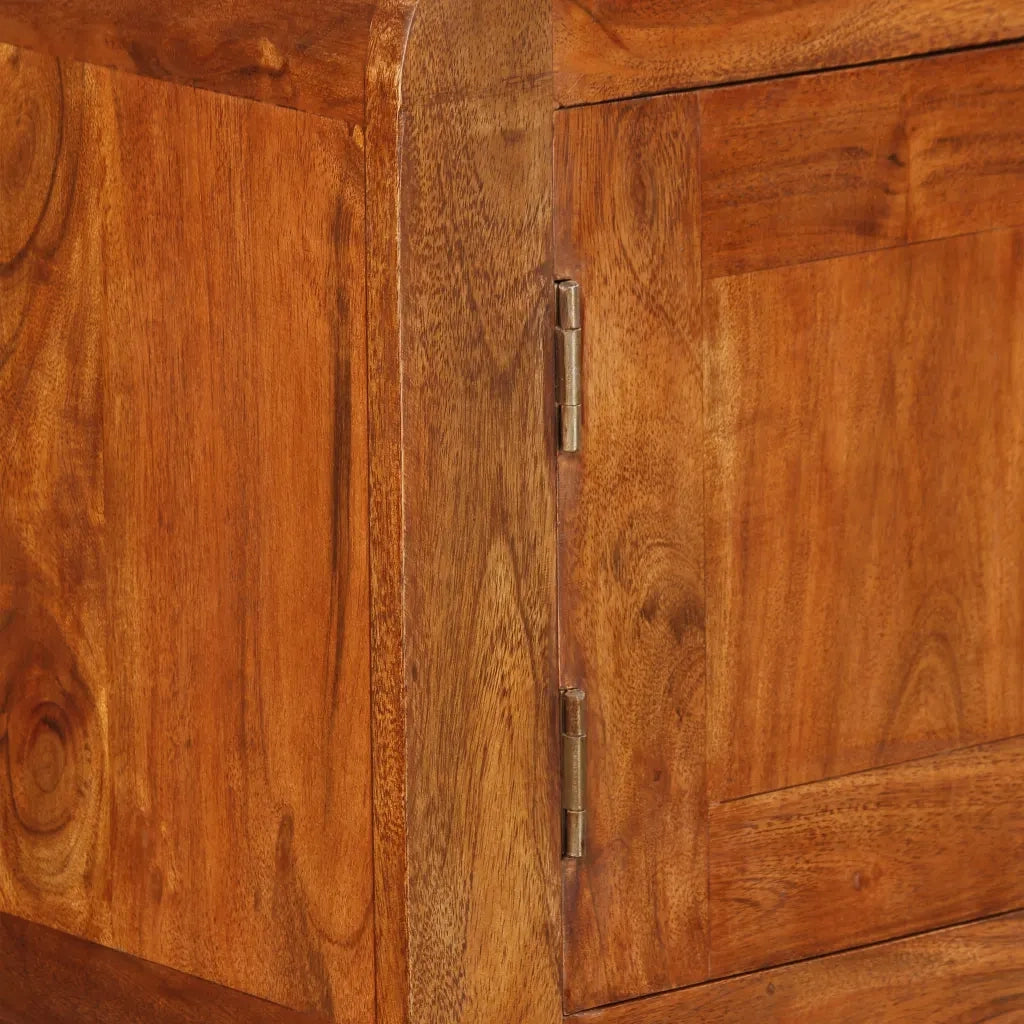 Credenza in Legno Massello con Finitura Ambra 120x30x75 cm 244682