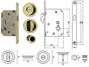 SERRATURA INFILARE PER PORTE SCORREVOLI B. TONDO ORO LUCIDO  mm.50 frontale con incontro oro luc. (E0262N51)    TELESE
