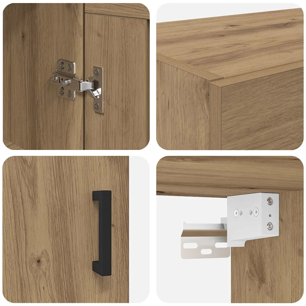 Pensile | Mobile a Parete Rovere artigianale 69,5 x 34 x 90 cm Legno multistrato
