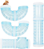 Tunnel per Hamster - Connettore Creativo DIY per Tubi della Gabbia - Tubi Espandibili Transparenti per Piccoli Animali di Compagnia - Connettore Tubi Sport Blu