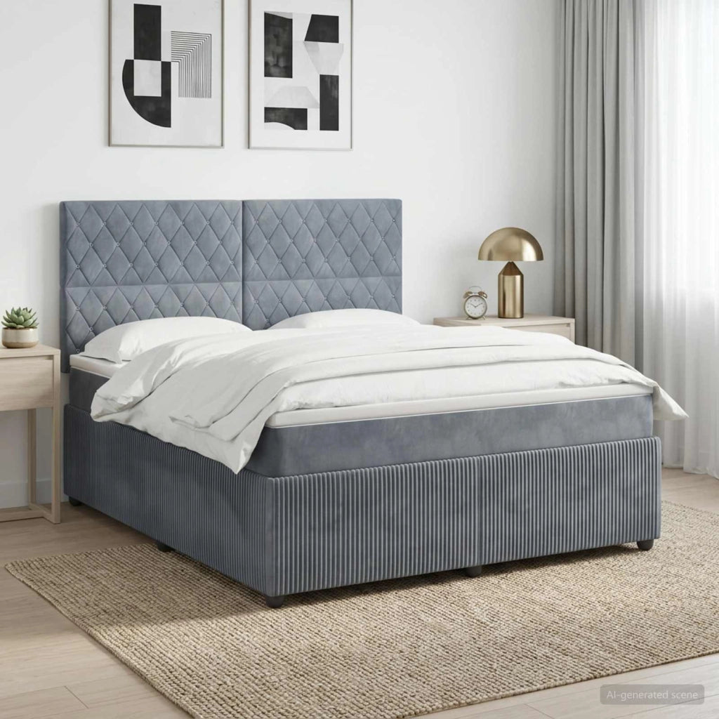 Letto box spring con materasso Grigio Scuro 140 x 200 cm 3454614