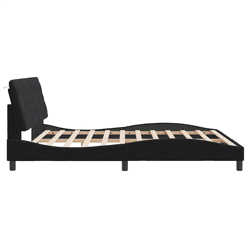 Giroletto senza Materasso Nero 180x200 cm in Velluto 3207937