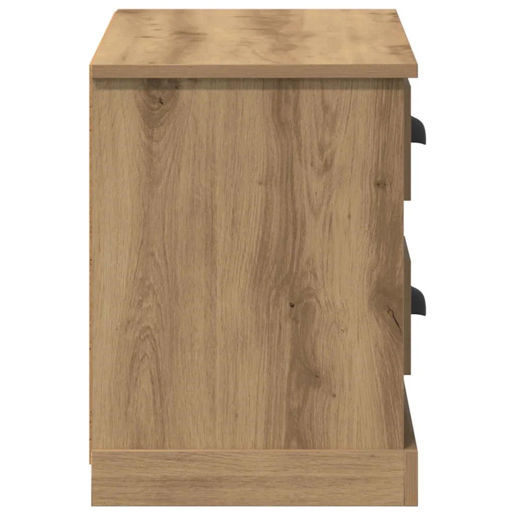 Mobile TV rettangolare moderno con pratici ripiani 99,5 x 35,5 x 48 cm realizzato in legno di rovere ingegnerizzato finitura artigianale 02_0052734