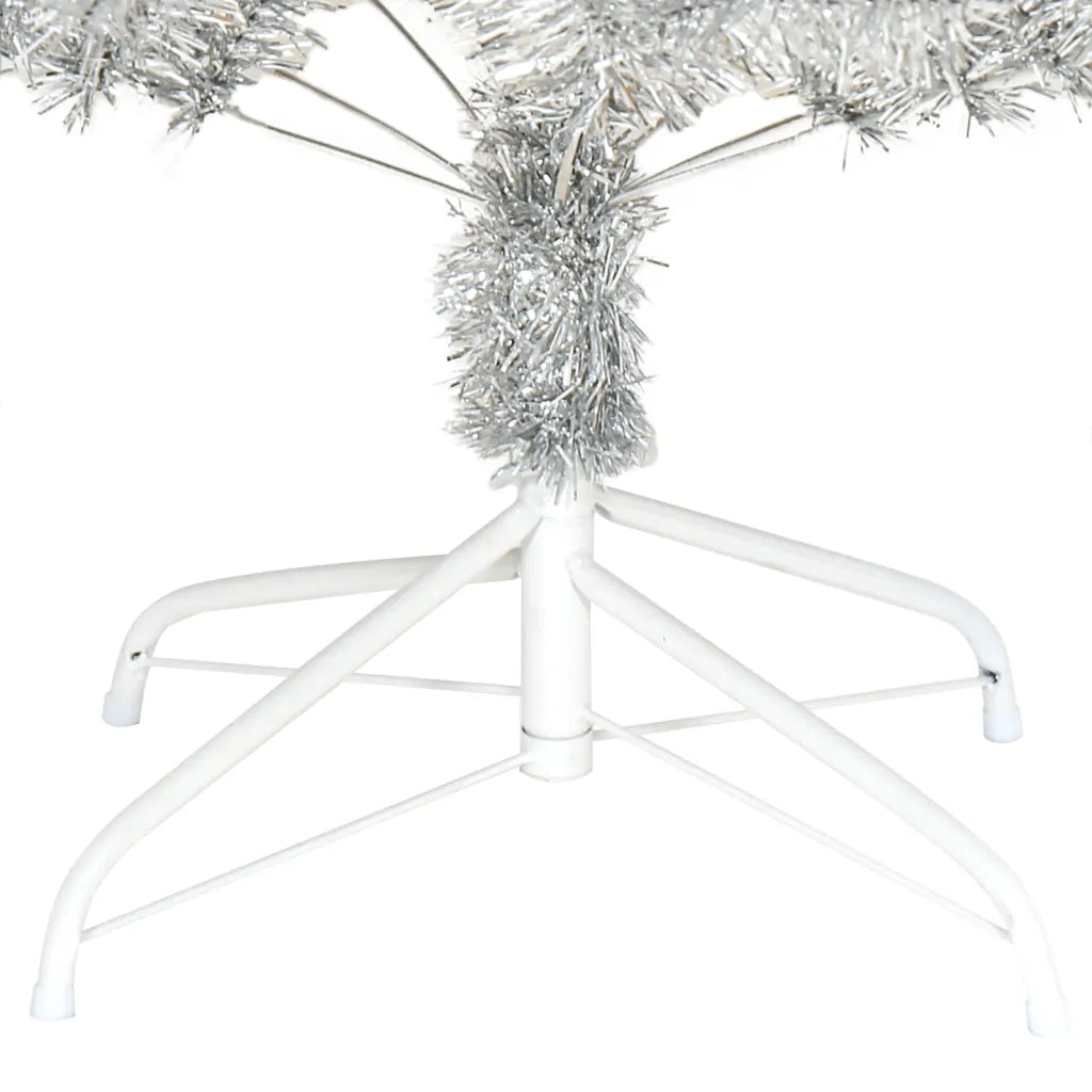 Albero di Natale Artificiale con Supporto Argento 210 cm PET 321014