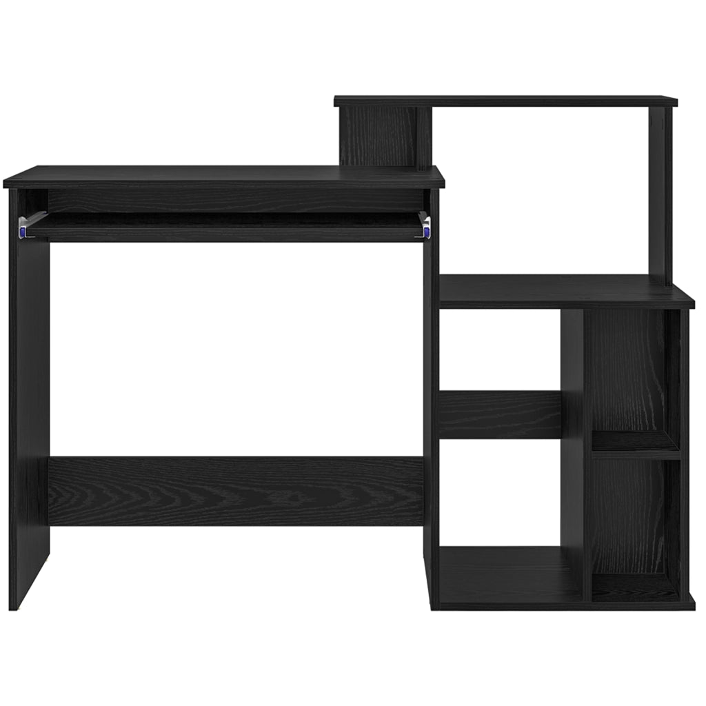 Scrivania con spazio di archiviazione Rovere Nero 120,5x44x88,5 cm Legno ingegnerizzato