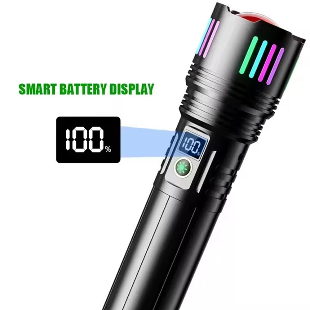 Trade Shop - Torcia In Lega Di Alluminio Luce Potente Led Elettrica Portatile Ricaricabile Zoom L660 -