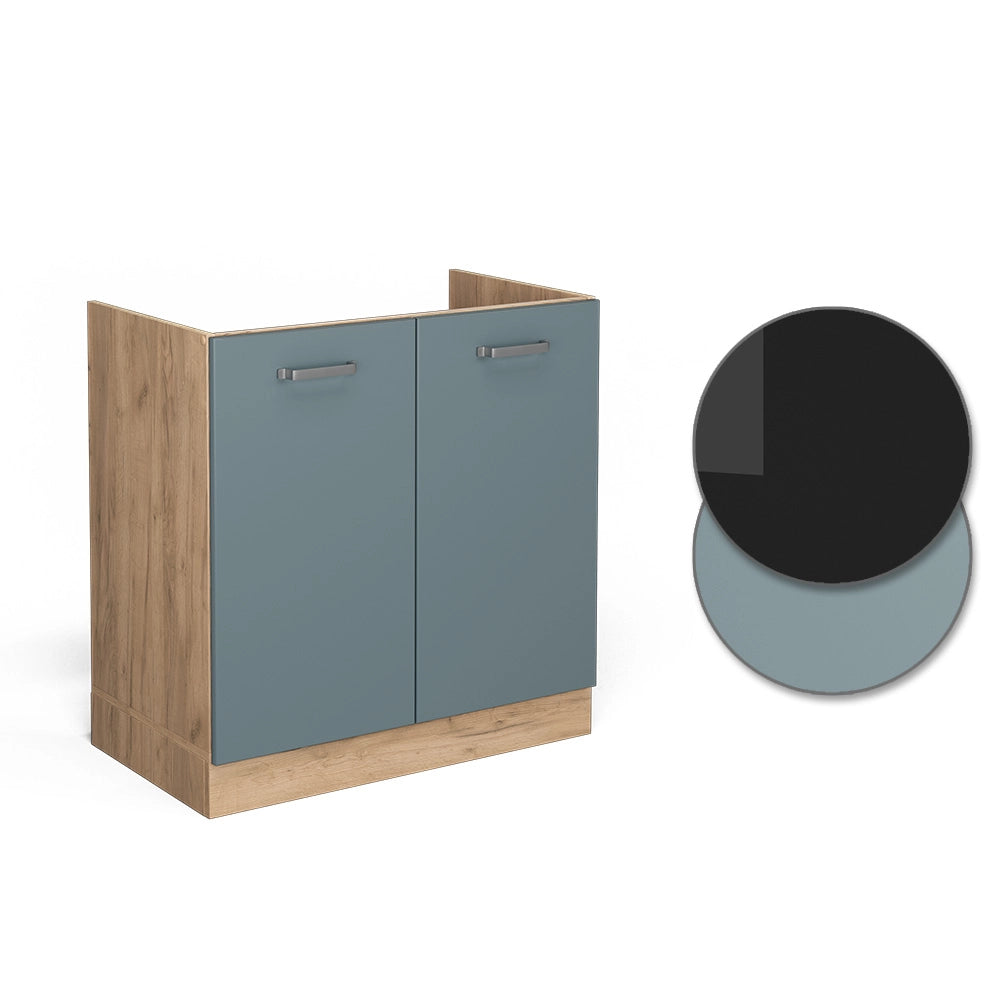 Vicco Mobile lavello cucina Grigio-blu 80 cm , PL Rovere