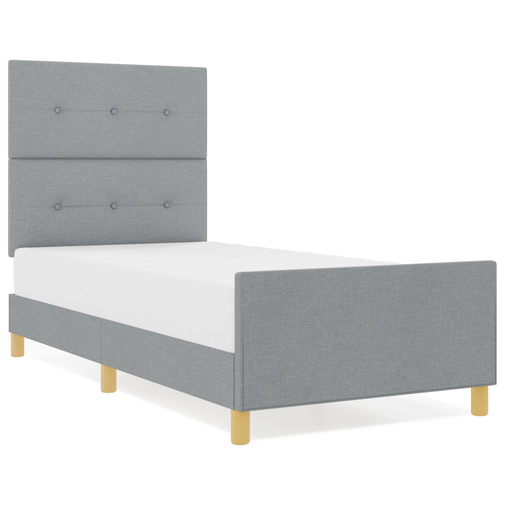 Struttura del letto in tessuto grigio chiaro 80x200 cm