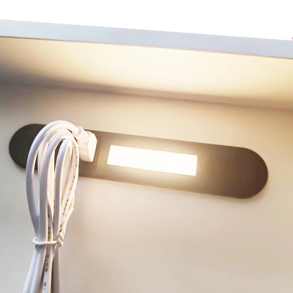 Letto multifunzione per bambini 90x200 cm in legno bianco con LED; USB e vani contenitore