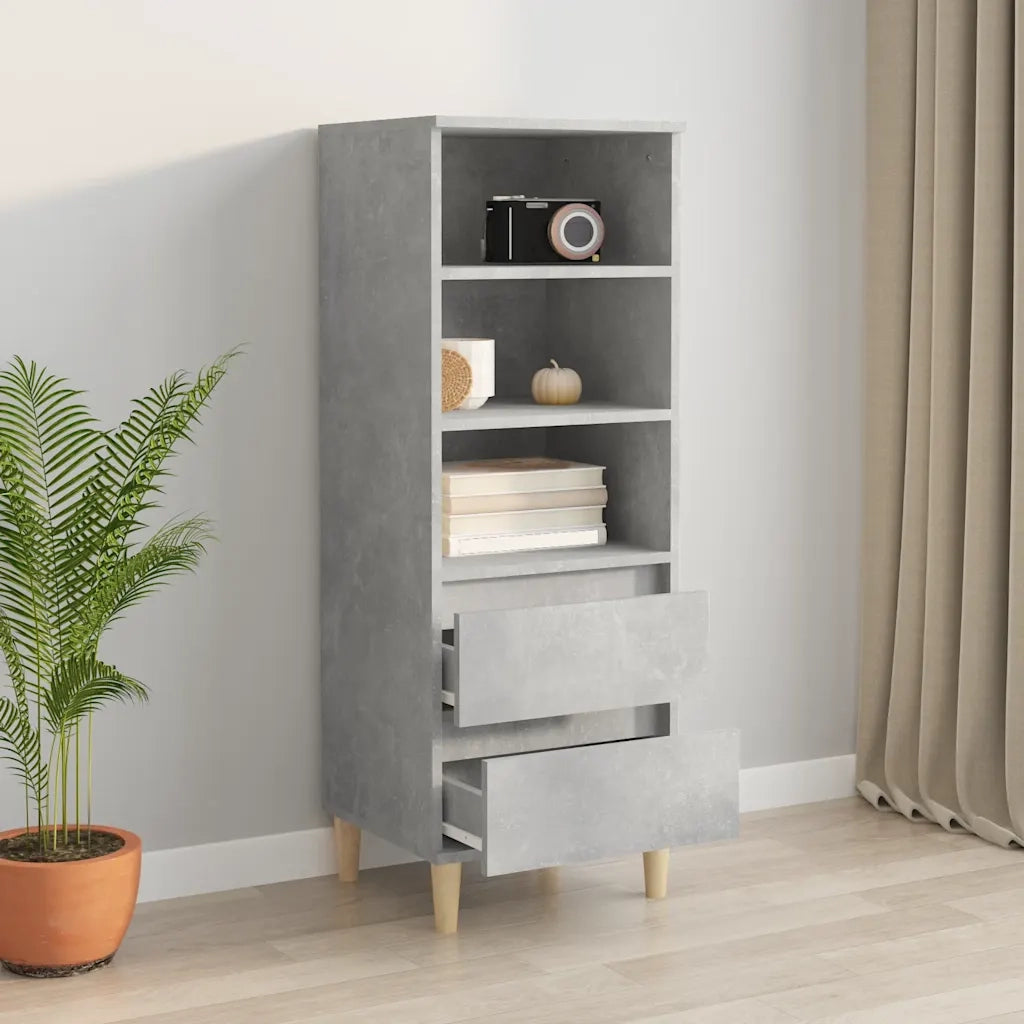 Credenza-Buffet-Armadio da cucina Grigio Cemento 40x36x110 cm in Legno Multistrato 756924