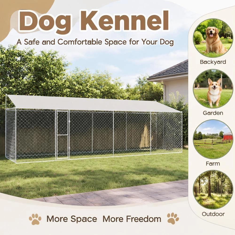 Dog Cage Silver 800 X 200 X 256 Cm Galvanized Steel