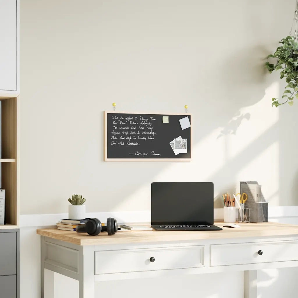 vidaXL Lavagna con Cornice in Legno Massello di Pino Nero 60x30 cm