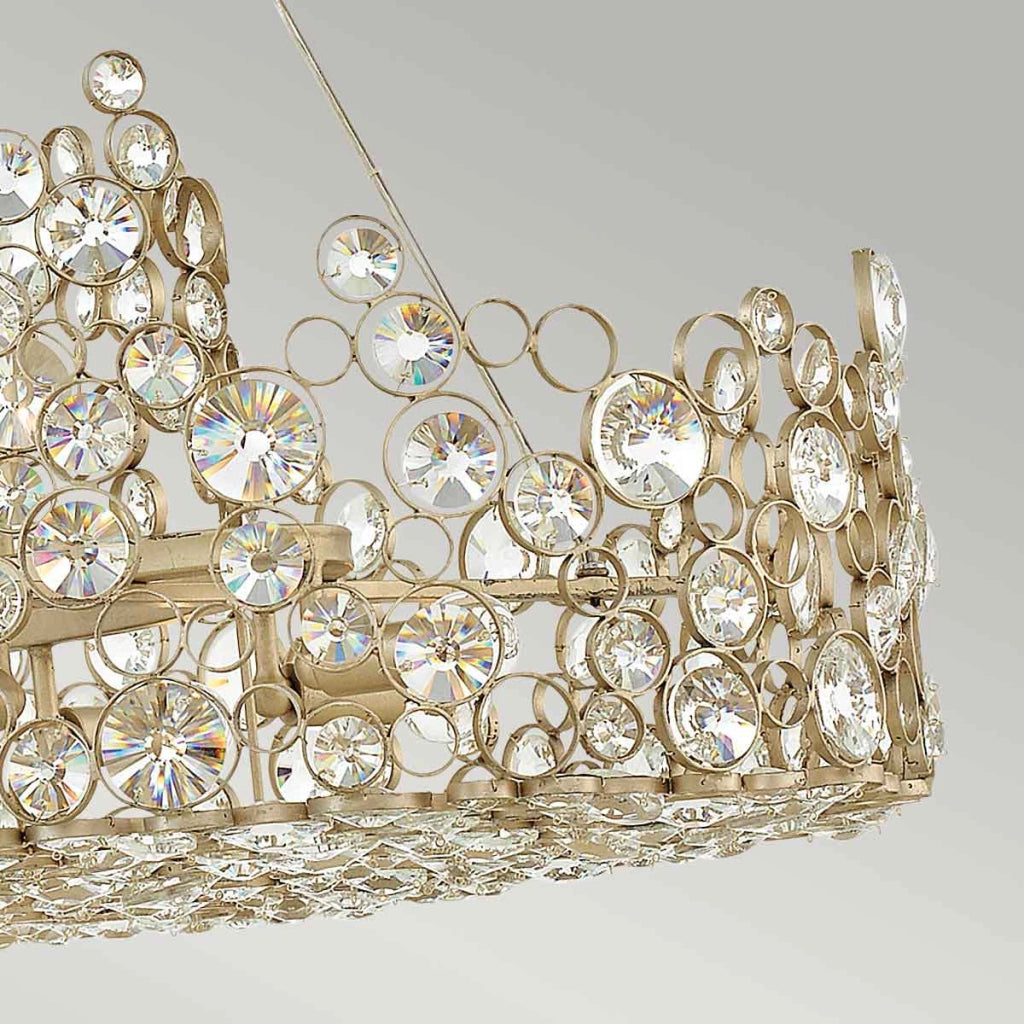Lampadario grande Anya cristalli argento cromo 10xE14 Hinkley