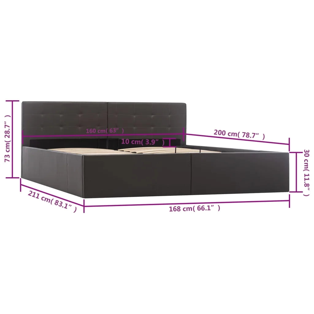 Giroletto con Contenitore Idraulico Grigio Similpelle 160x200cm cod mxl 59880