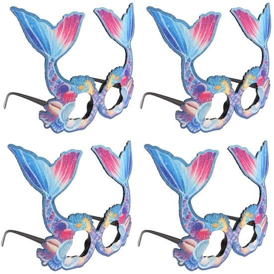 Bracciali da festa per il mare 4 pezzi - Occhiali da sole tropicali - Occhiali da festa - Accessori per cabina fotografica - Ispirazione marina - Blu velluto/PVC