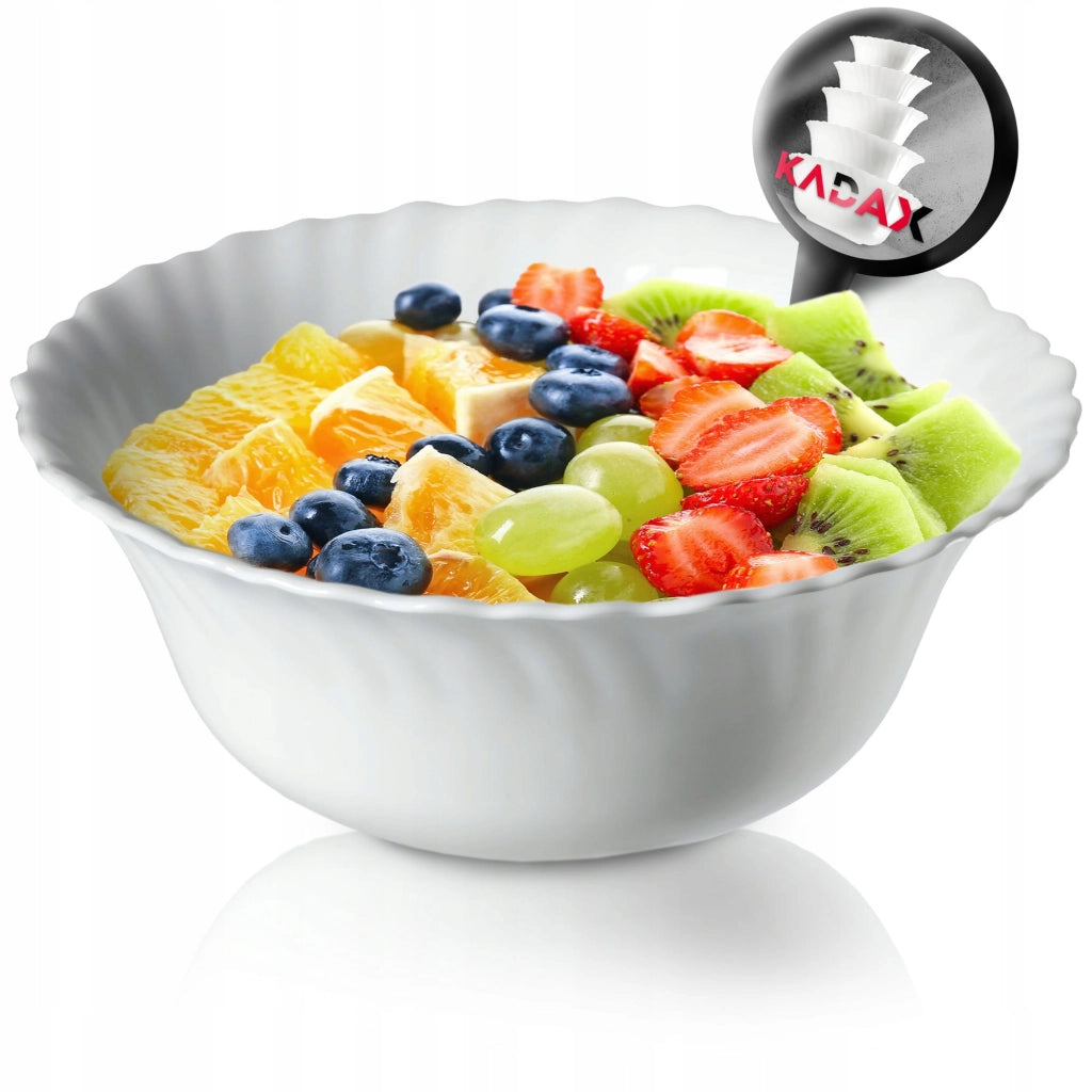 Ciotola in vetro KADAX per insalata, snack, insalata, 17 cm, ciotola per zuppa, bianca