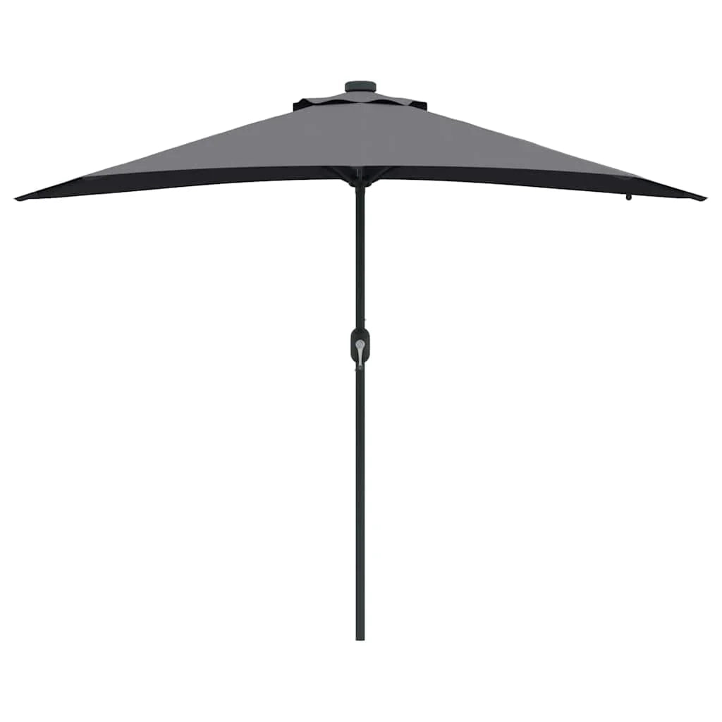 Moderno ombrellone da giardino pieghevole 294 x 150 x 223 cm facile da riporre resistente in poliestere antracite 02_0058660