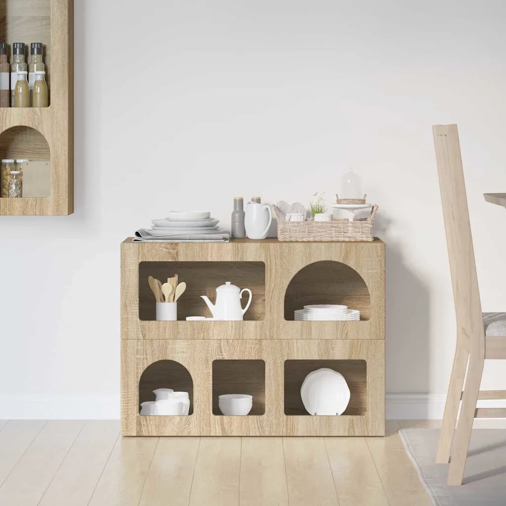 Credenza | Madia | Buffet da pranzo | Armadio da pranzo Rovere Sonoma 80.5 x 35 x 59 cm Legno multistrato