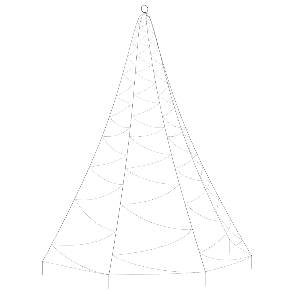 Albero da Parete con Gancio Metallico 260 LED Blu 3 m 328642