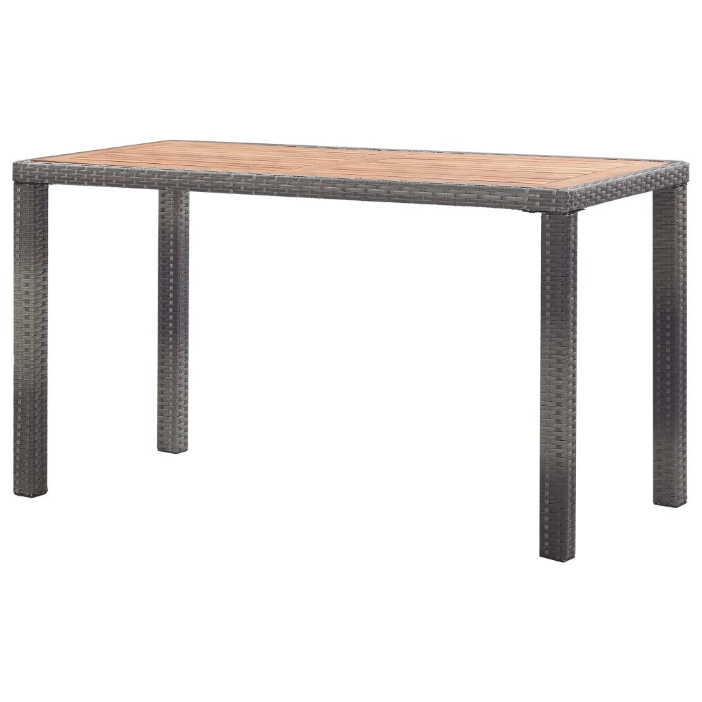 Tavolo Giardino Antracite e Marrone 123x60x74cm Acacia Massello cod mxl 55349
