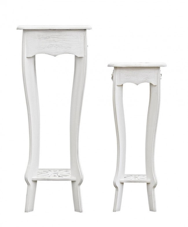 Porta Lampada Legno Bianco Rustico da Interno - BLAINE